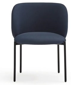 Sötétkék kárpitozott étkezőfotel szett 2 db-os Mogi – Teulat