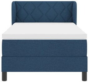 Boxspring Ágy Mattal Kék, 100x200 cm, Szövet