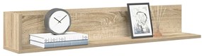 2 db sonoma tölgy színű szerelt fa fali polc 100x16,5x16,5 cm