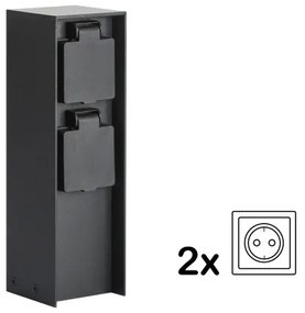 Brilagi - Kültéri csatlakozós oszlop PILLAR 2Z SCHUKO 230V IP44 fekete