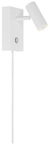 NORDLUX Omari fali lámpa, érintőkapcsolóval, állítható lámpafejjel, fehér, beépített LED, 3cm átmérő, 2112231001