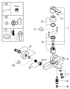 GROHE 32887000 - Kádcsaptelep GET DN 15, fényes króm