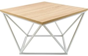 Kávésasztal CURVED 60x60 cm fehér/bézs