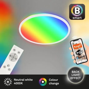 Briloner 7494016-LED RGBW dimmelhető mennyezeti lámpa, okos LED/22W/230V, 4000K, + távirányító, Tuya-kompatibilis Wi‑Fi
