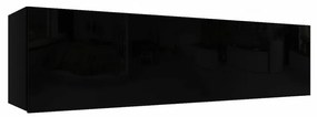 IZUMI 33 BL magasfényű fekete polcos szekrény 140 cm