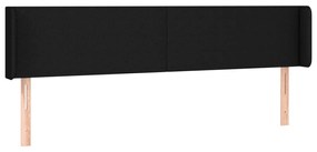 fekete szövet fejtámla szárnyakkal 183x16x78/88 cm