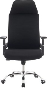 Irodai szék, fekete/króm, teherbírás 150 kg, HOLGER