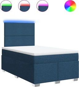 vidaXL kék szövet rugós ágy matraccal 120 x 200 cm