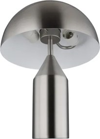 Globo 21030N Asztali lámpa, matt nikkel színű fém, matt fehér, fekete PVC kábel, billenőkapcsoló a kábelen, ø: 280mm, M: 390mm, kábelhossz 1500mm, 2x E27 40W 230V izzók nélkül