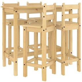 5 részes tömör fenyőfa bárszett