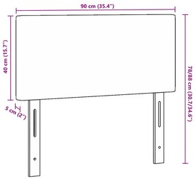Fejtámla Egyszerű Design Világosszürke 90 cm Bársonyos Szövet