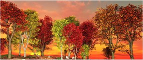 Kép - Színes fák (120x50 cm)