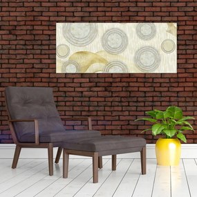 Kép - absztrakció, márvány körök (120x50 cm)