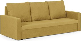 DELLA Háromszemélyes kinyitható kanapé Sárga