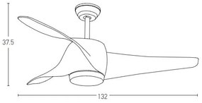 Zambelis 20256 - LED Mennyezeti ventilátor LED/15W/230V 3000/4000/6000 + távirányító