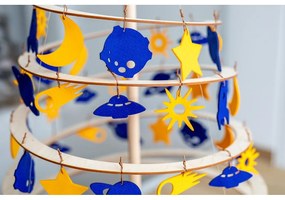Medium 8 db-os sárga-kék filc karácsonyi dekoráció - Spira