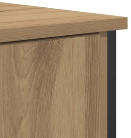 Kézműves tölgy büfé 70x30x80 cm Forgácslap és Acél