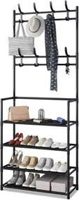 Cipőtartó állvány ruhaakasztóval 2in1 álló előszoba rendszerező