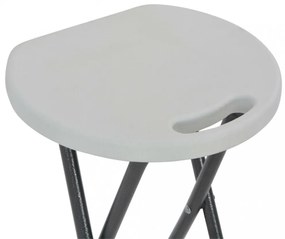 2 db fehér összecsukható HDPE és acél bárszék