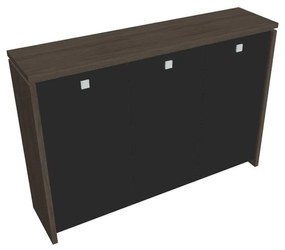 Verno közepes gardrób 188 x 46 x 130 cm, üvegajtó, antracit tölgy / fekete