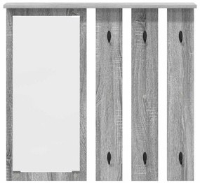 Fali Kabáthorog polcokkal Szürke sonoma 84 x 10 x 80 cm Faanyag
