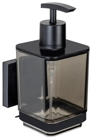 Fekete öntapadós műanyag szappanadagoló 340 ml Quadro – Wenko