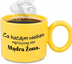 Bögre XL Sárga Ajándék Férjnek Minden Nagy Férfi mögött Okos Feleség áll