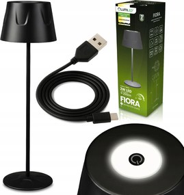 Éjjeli lámpa Asztali lámpa Led Usb Érintőképernyős Vezeték nélküli Fekete