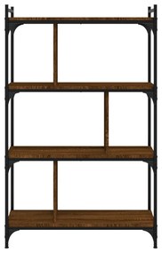 4 szintes barna tölgyszínű fa könyvespolc 76 x 32 x 123 cm
