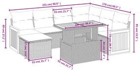 8 részes bézs polyrattan kerti ülőgarnitúra párnával