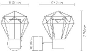 Globo 31355 - Kültéri fali lámpa HORACE 1xE27/15W/230V IP44