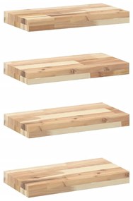 4 db kezeletlen tömör akácfa függőpolc 60 x 20 x 4 cm