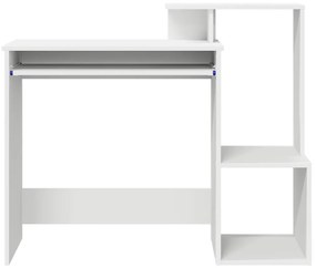 Fehér Számítógépasztal Fehér Forgácslap Standard Tárolás