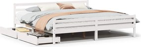 vidaXL fehér tömör fenyőfa ágy matrac nélkül 200 x 200 cm