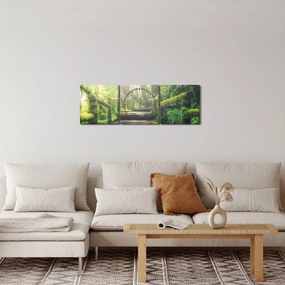 Kép - falépcsők az erdőben (órával) (90x30 cm)