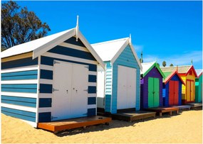 Kép - Brighton Beach, Melbourne, Ausztrália (üvegen) (70x50 cm)