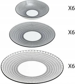 Lunis étkészlet 18 részes, fekete