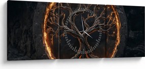 Kép – Életfa lávában I. (órával) (90x30 cm)