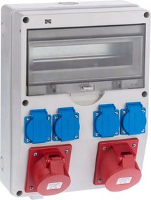 Építőipari kapcsolószekrény IP44 RS13 13mod 4x2P+Z 16A/5P 32A/5P