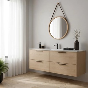 Fali tükör B053 NAT, bambusz