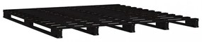 fekete tömör fenyőfa raklapágy 135 x 190 cm (Double)