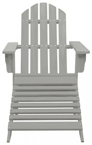 szürke tömör fenyőfa adirondack szék zsámollyal és asztallal