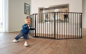 Fekete védőkorlát 5 panellel