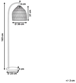 Natúr rattan állólámpa 165 cm BERNICA Beliani