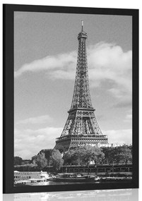 Poszter gyönyörű párizsi panoráma fekete-fehérben