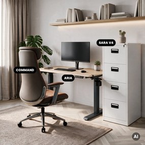 Elektromos íróasztal magasságállítással ergonomikus antracit/sonoma tölgy,1200x600 mm: ARIA