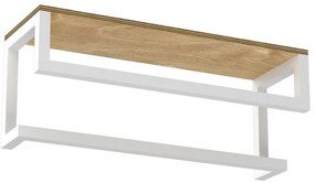 Fali törölközőtartó polccal 14x40 cm fehér