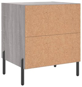 2 db szürke sonoma színű szerelt fa éjjeliszekrény 40x35x47,5cm