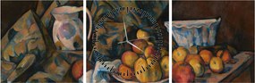 Kép - Paul Cézanne, Still Life with Apples and Peaches, reprodukciók (órával) (90x30 cm)