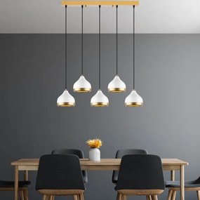 YILDO zsinóros csillár 5xE27/40W/230V fehér/arany